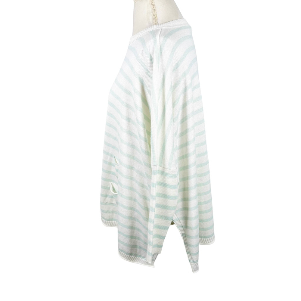 MerSea Sz OS One Size Fits Mint Stripe The Catalina Travel Pullover Sweater - Picture 5 of 10